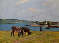 Sisley, Alfred - Cows by the Seine at Saint-Mammes